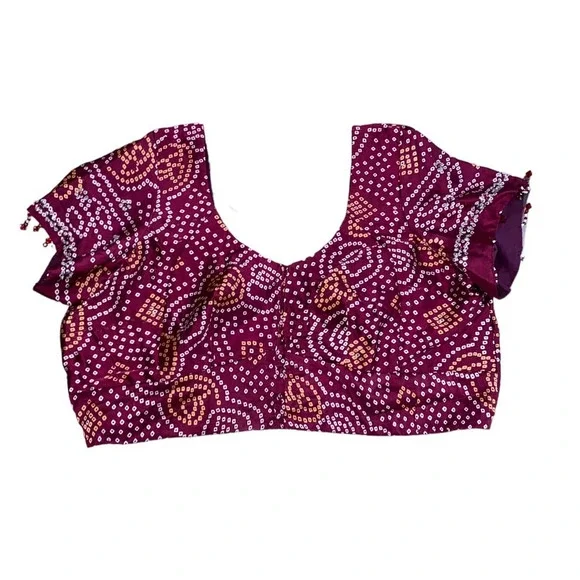 Women's Red & Brown India Lengha, Chanya Choli (~L) - Picture 4 of 13